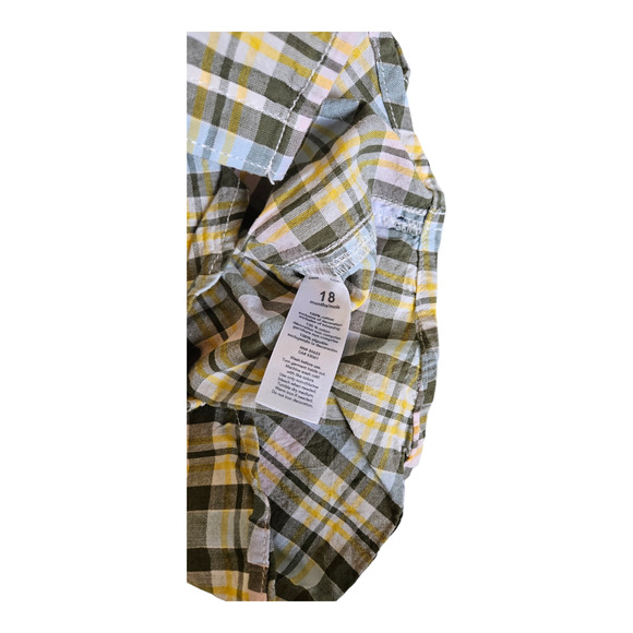 Carter's Kids Size 18M Long Sleeve Button Up Plaid Shirt - Picture 4 of 8